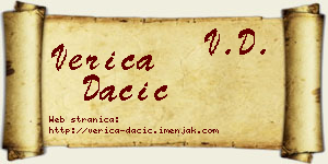 Verica Dačić vizit kartica
